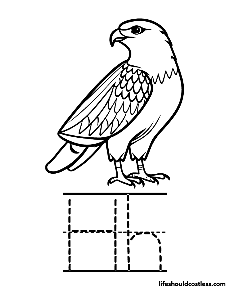 Letter H is for hawk coloring page example