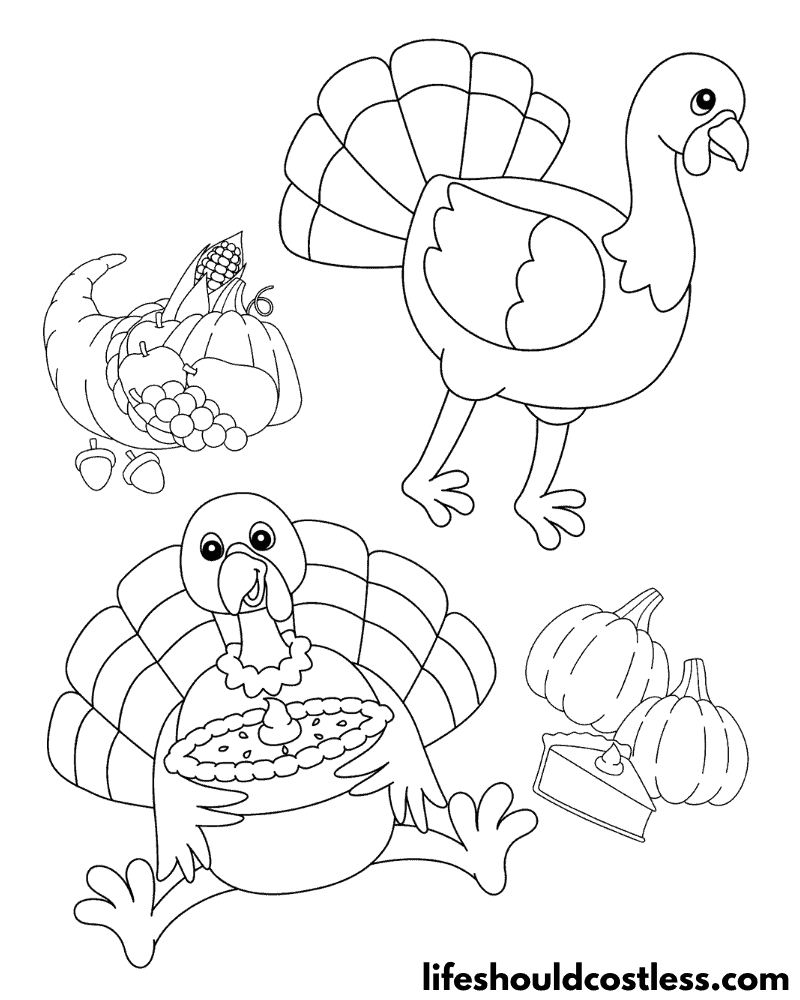 Thanksgiving Coloring Pages Turkey Example