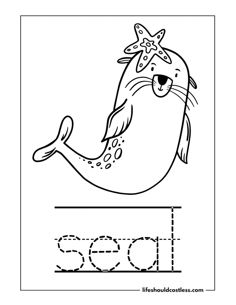 Letter S is for seal worksheet