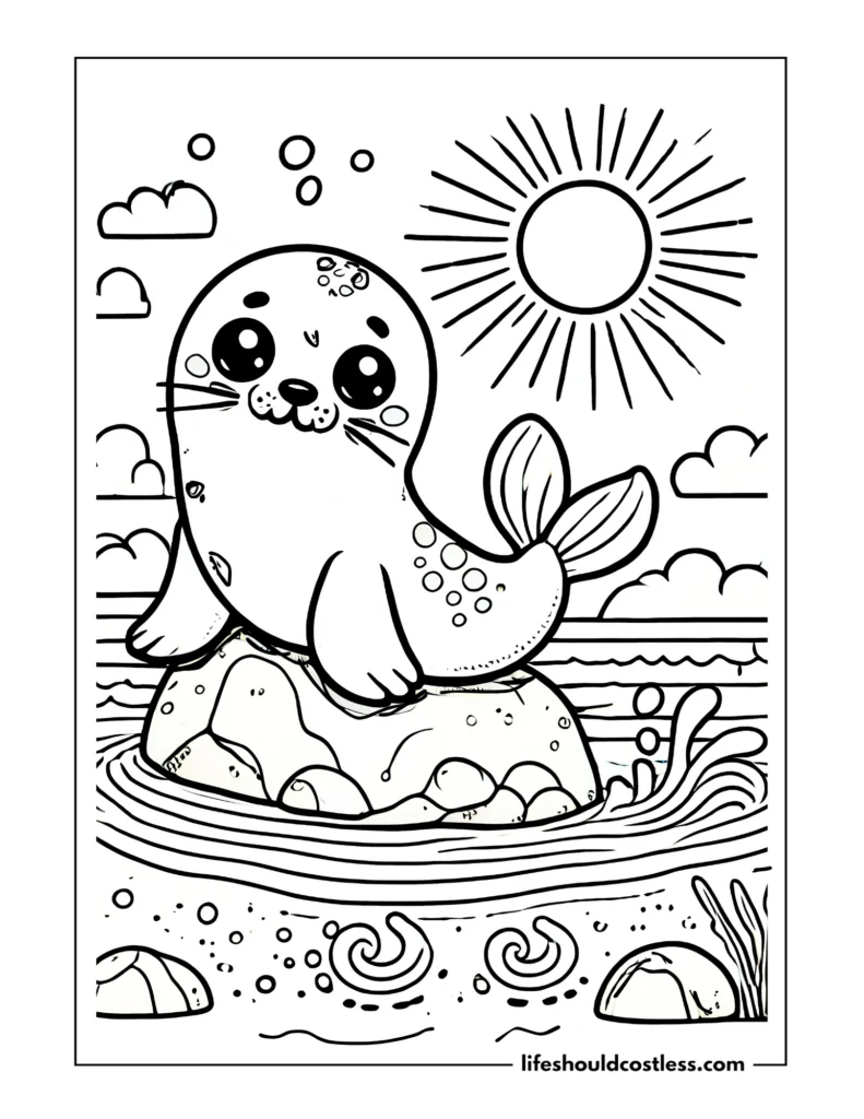 Seal colouring page