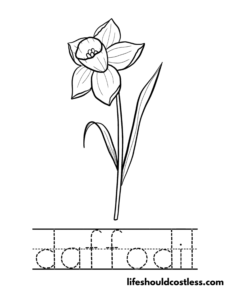 Letter D is for daffodil worksheet example