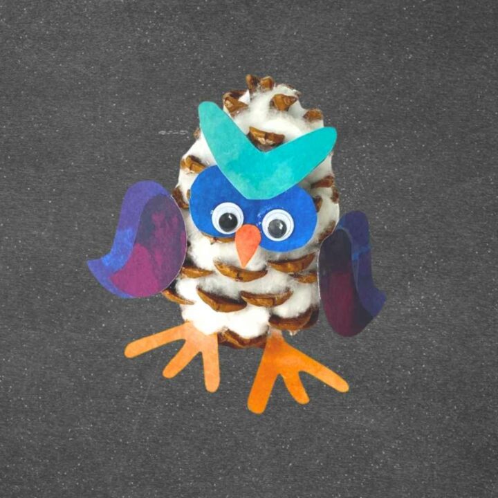 Pine cone owl craft