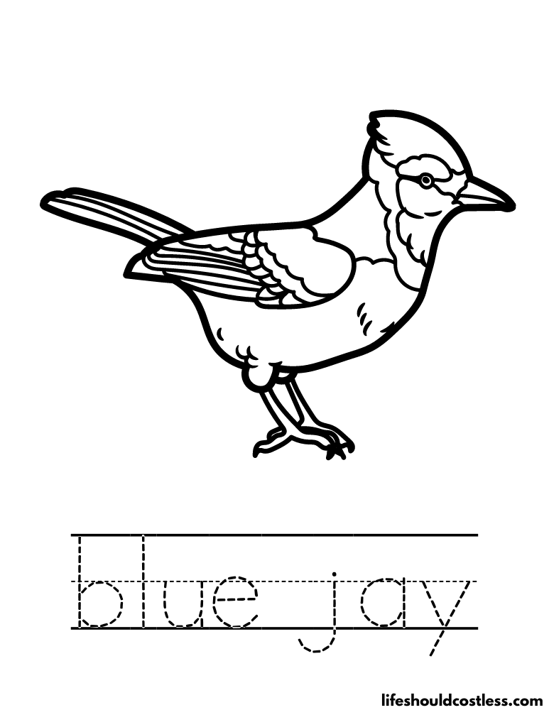 Letter B is for blue jay worksheet example