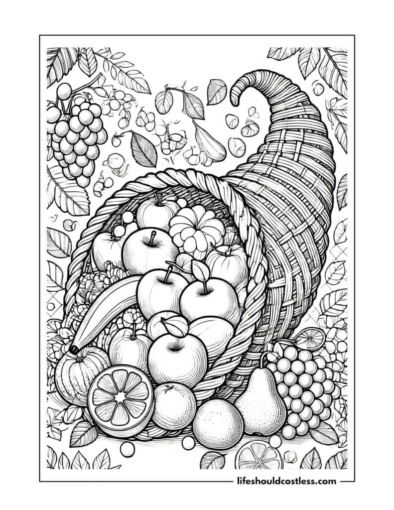 Cornucopia coloring page