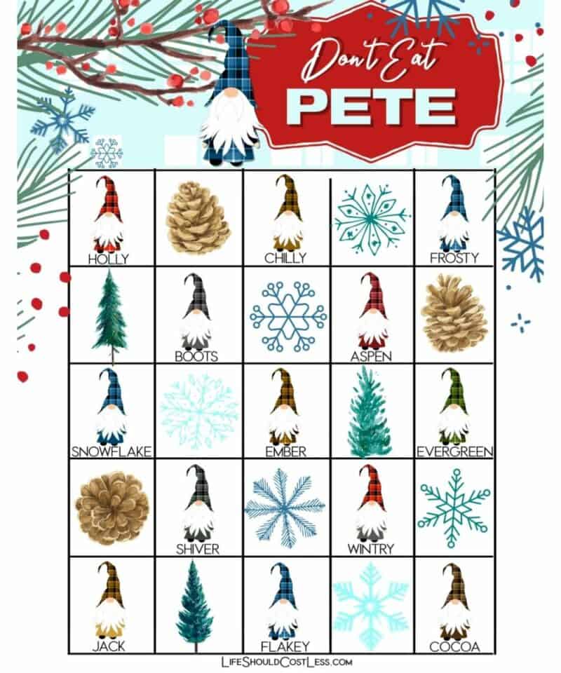 Winter Gnomes Don't Eat Pete Christmas Printable - Life Should Cost Less