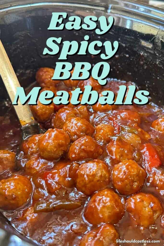 easy three ingredient spicy barbecue meatballs